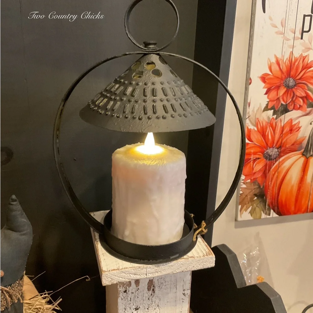 Canopy Punch Tin Candle Holder